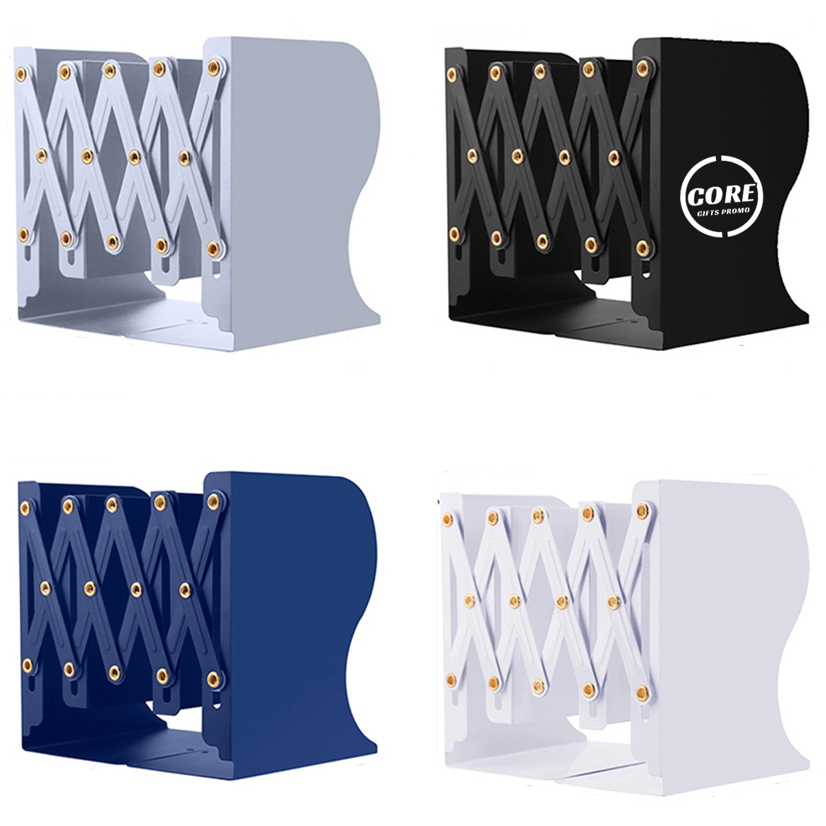 Book Organizer Holder Stand Nonskid Adjustable Bookends 2