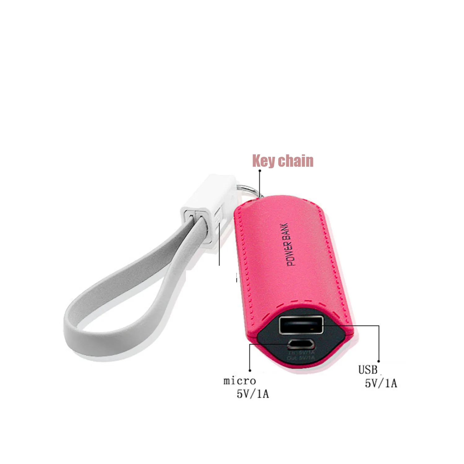 2600mAh 2 in 1 Keychain Power Bank Charger 5