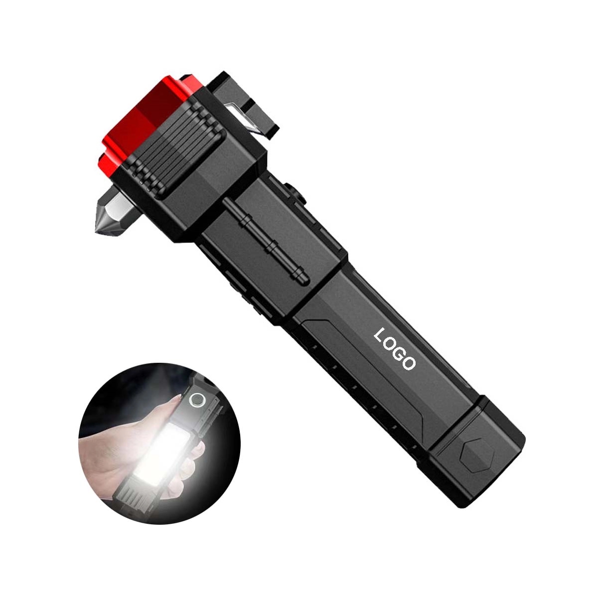 Usb Rechargeable Safety Hammer Flashlight 1