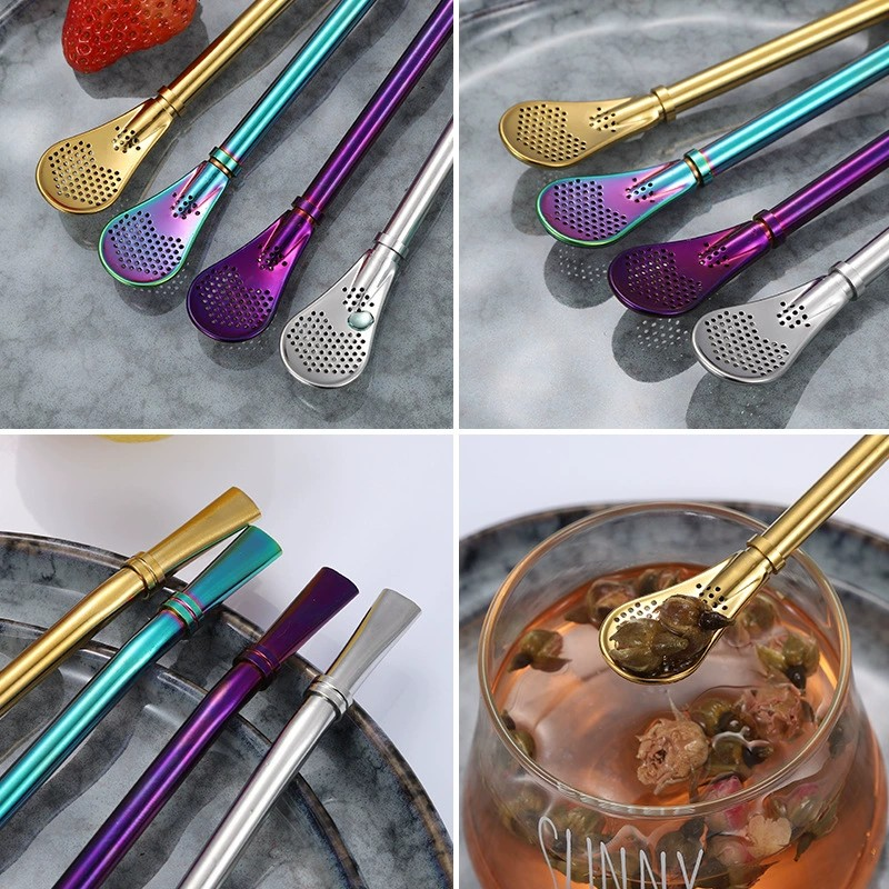 Filter-Integrated Stainless Spoon Straw 2