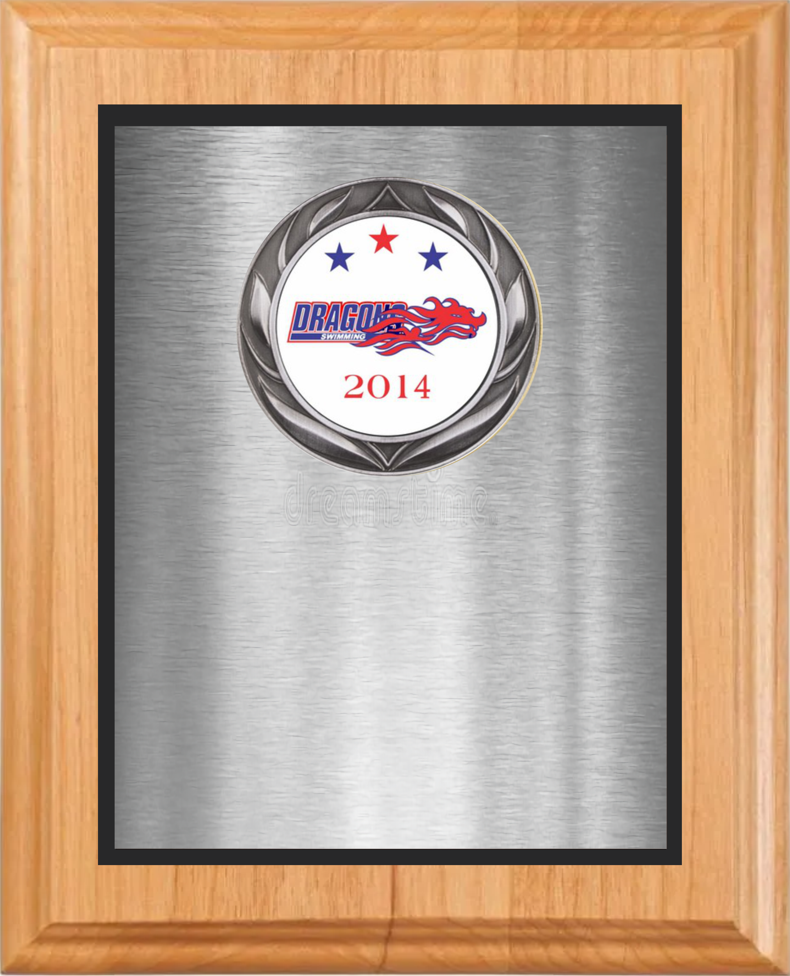 Solid Alder Wood Plaque w/Medallion Over Double Plate 14