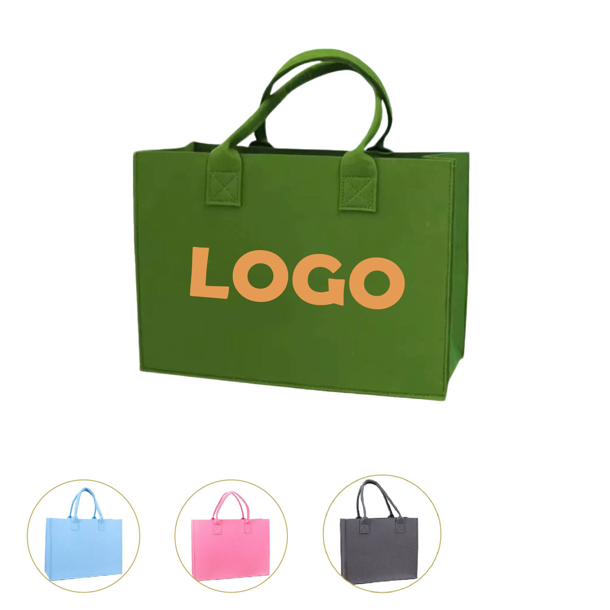 MOQ 10pcs Felt Handbag, custom tote bag with logo imprint 2