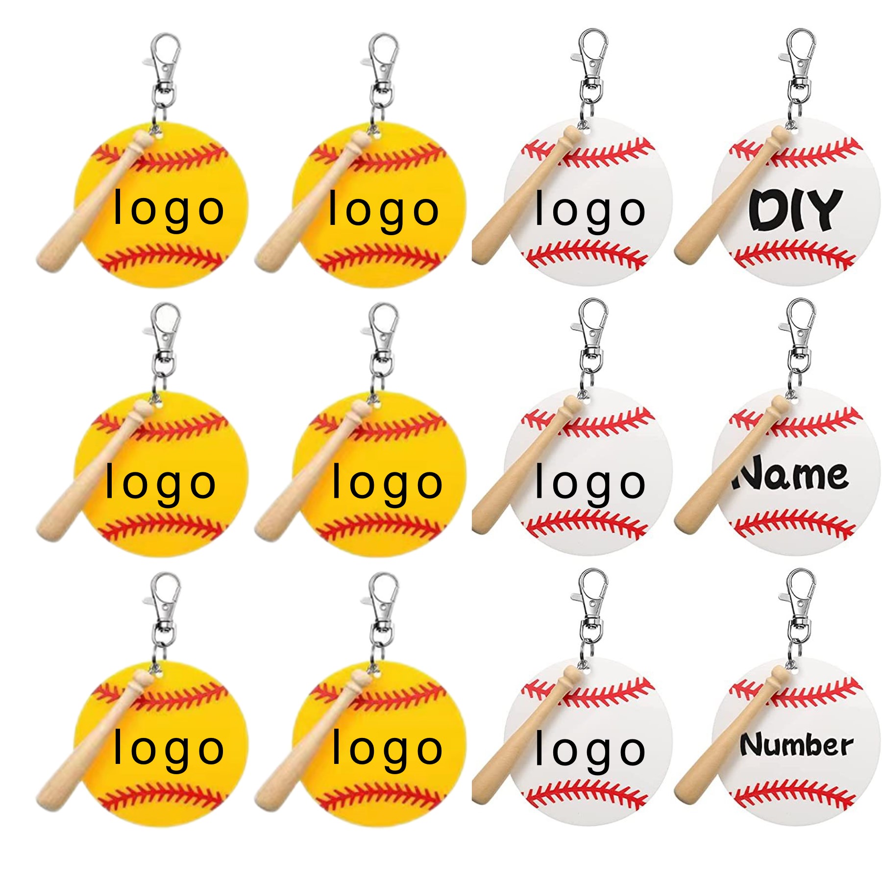 Acrylic Baseball Key Chain (direct import) 2