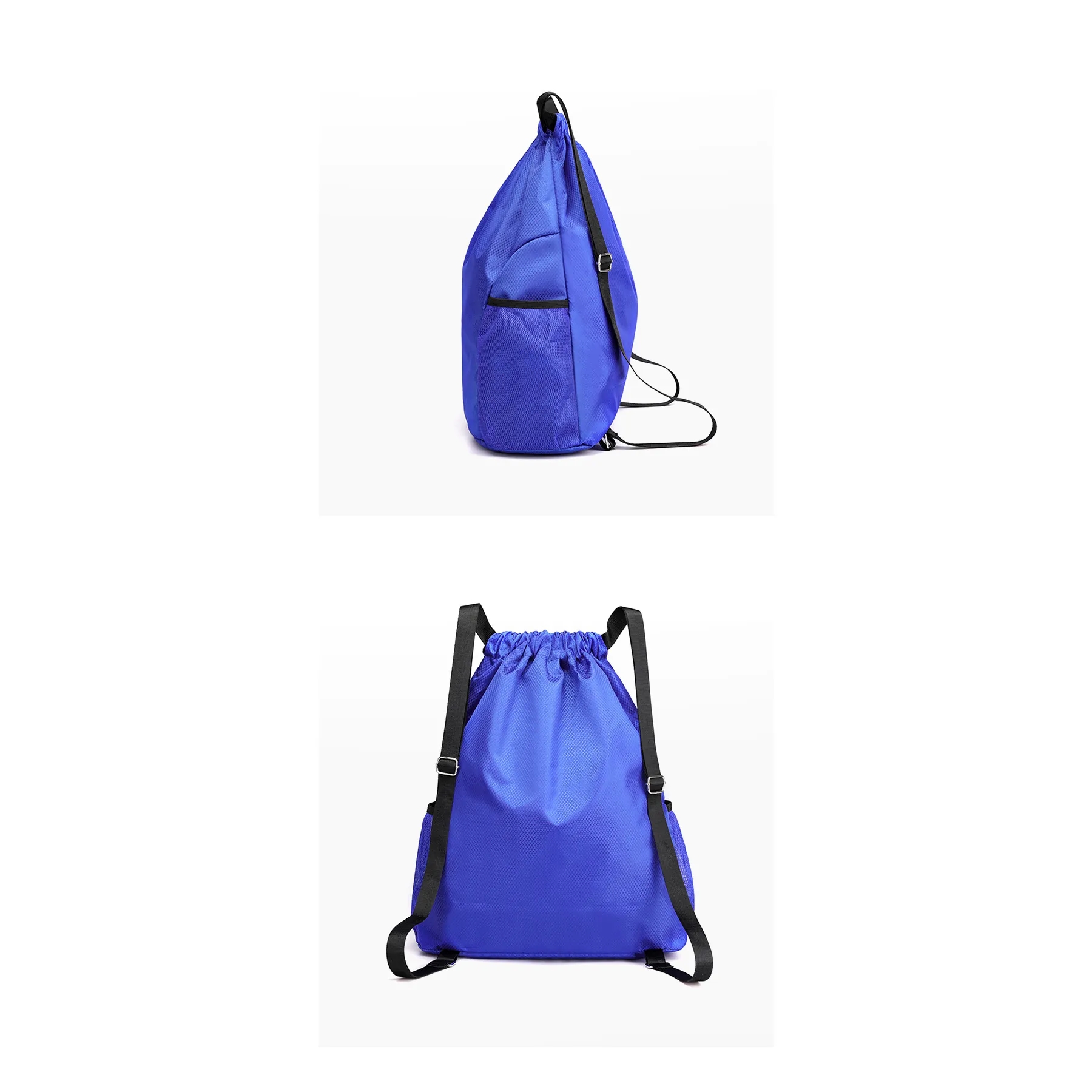 Drawstring Backpack Sports Gym Bag w/2 Water Bottle Holder 10