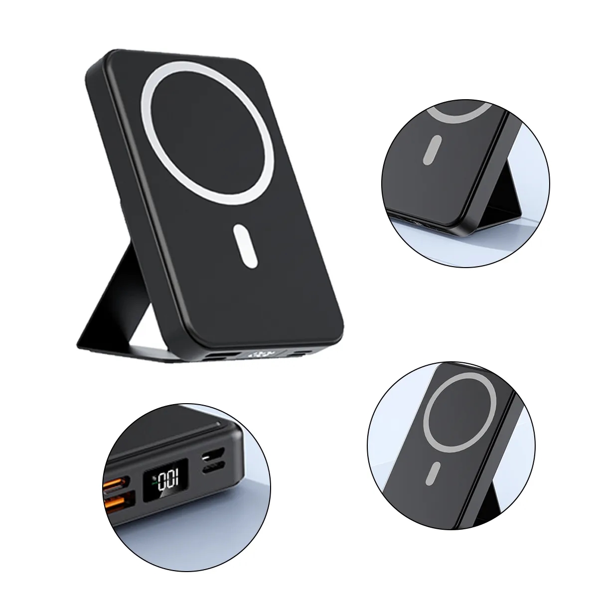 Magnetic Wireless Power Bank With Fold-Out Stand 2