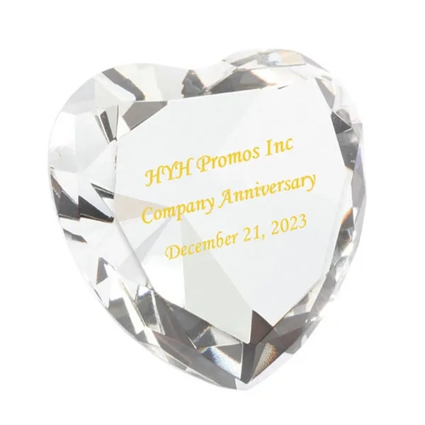 Personalized Crystal Heart Shaped Diamond Paperweight 7