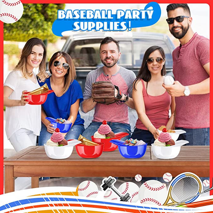 Plastic Baseball Helmet Cups for Birthday Party Dessert Serving Supplies 4