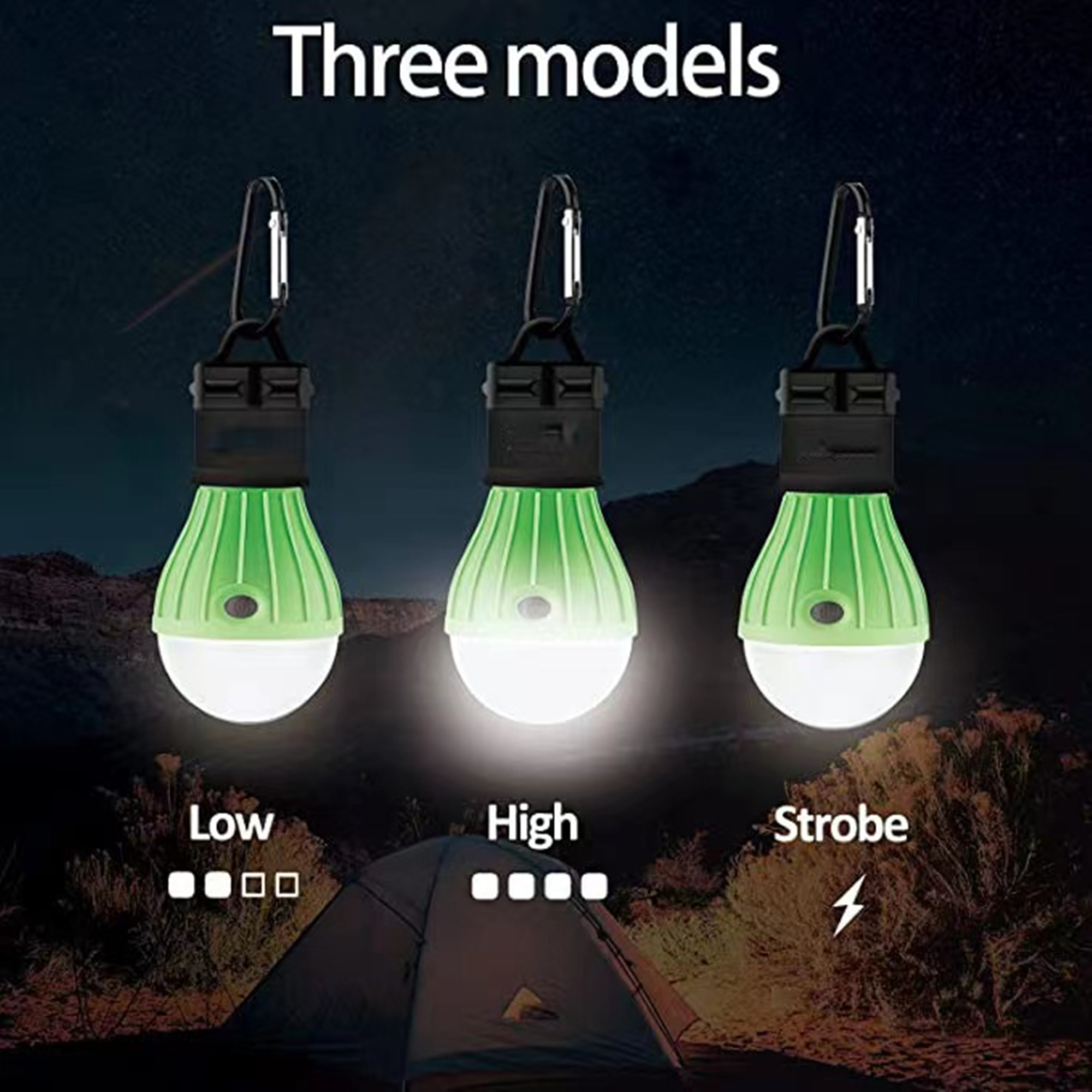 4 Pack Hanging Tent Light Bulbs With Clip Hook 2