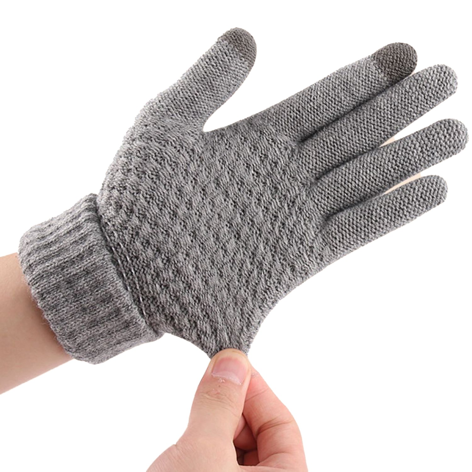 Thick Adult Female Gloves w/ 2 Finger Touch 5