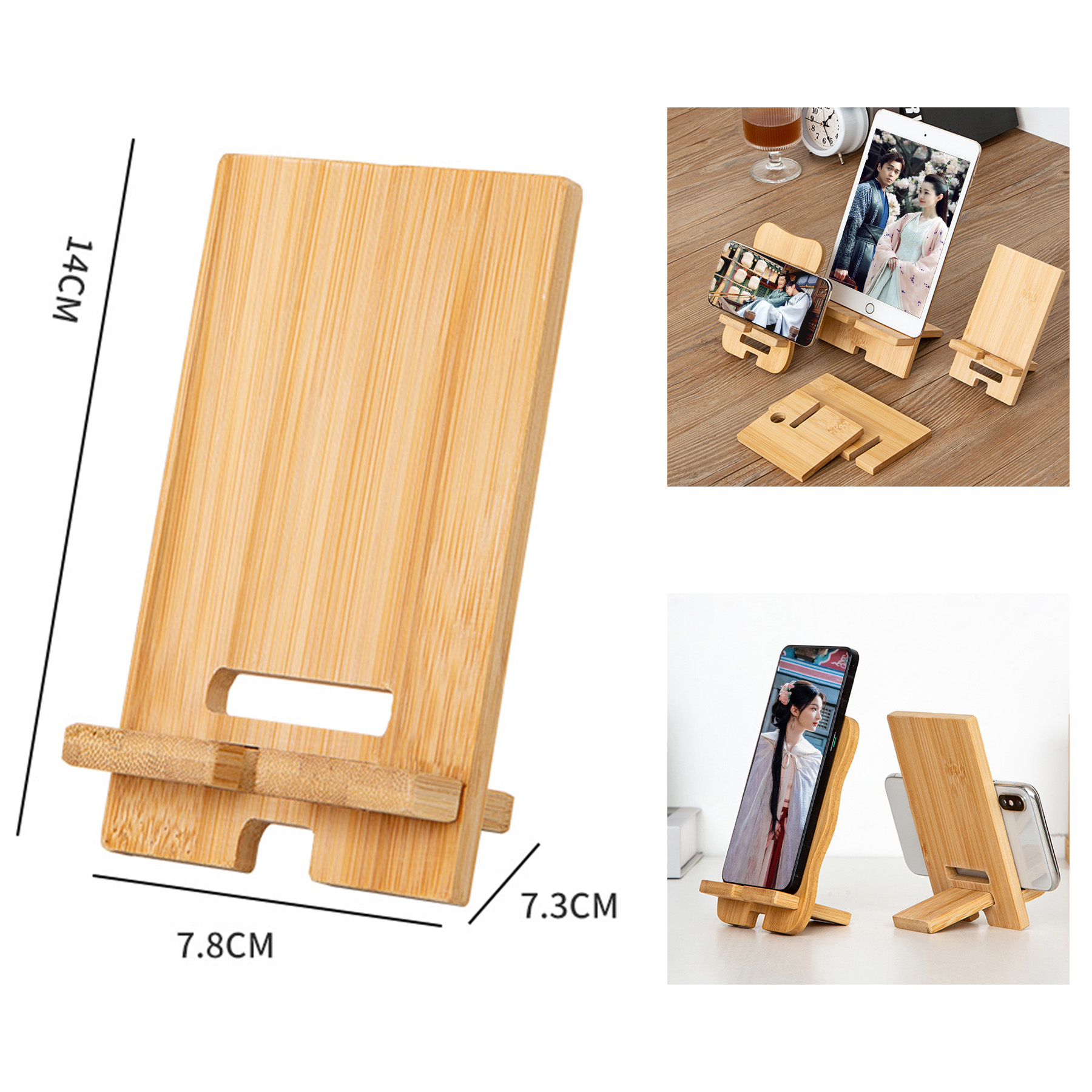 Bamboo Holder Cell Phone Stand 2