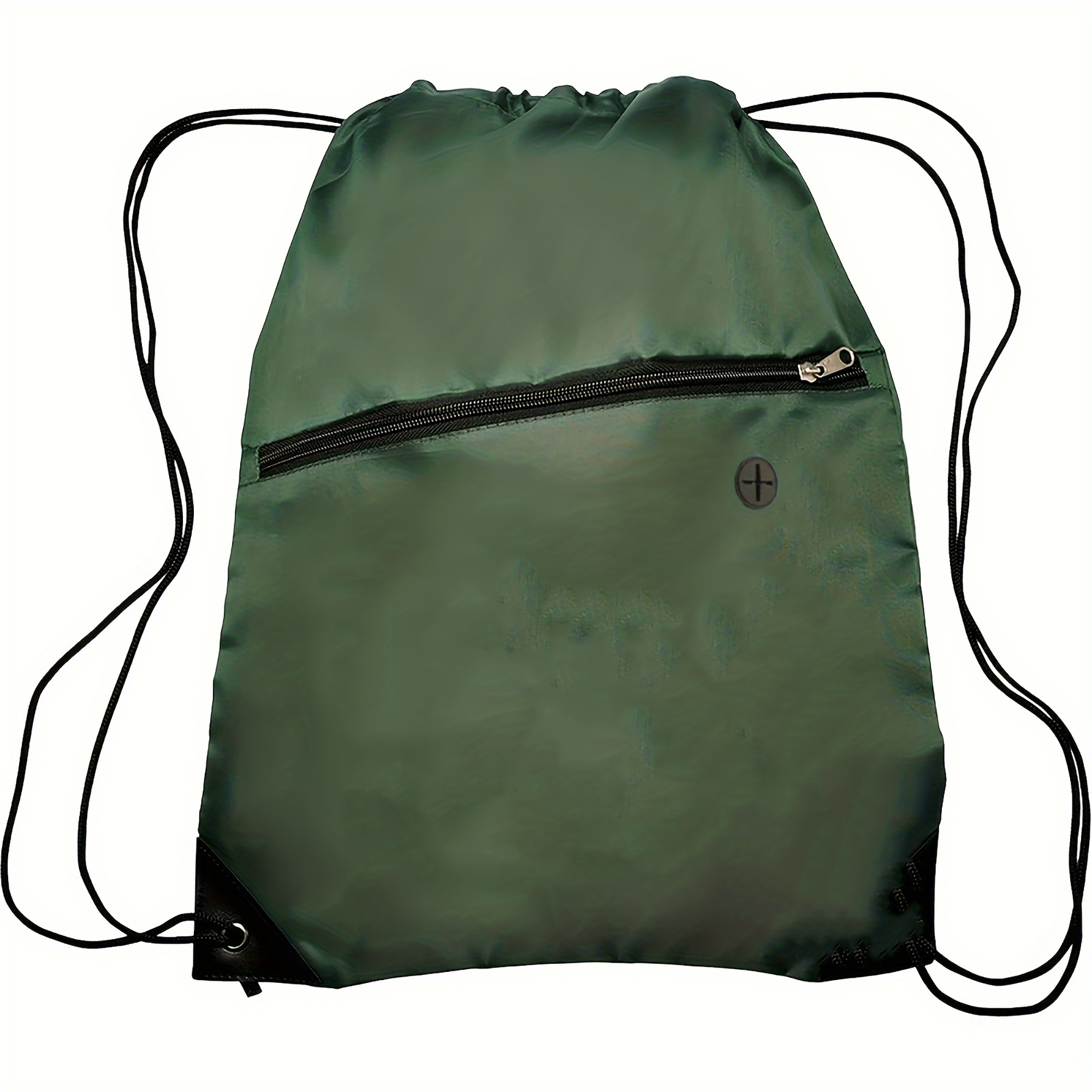 210D Polyester Drawstring Backpack with Zipper and Earbud Slot 3