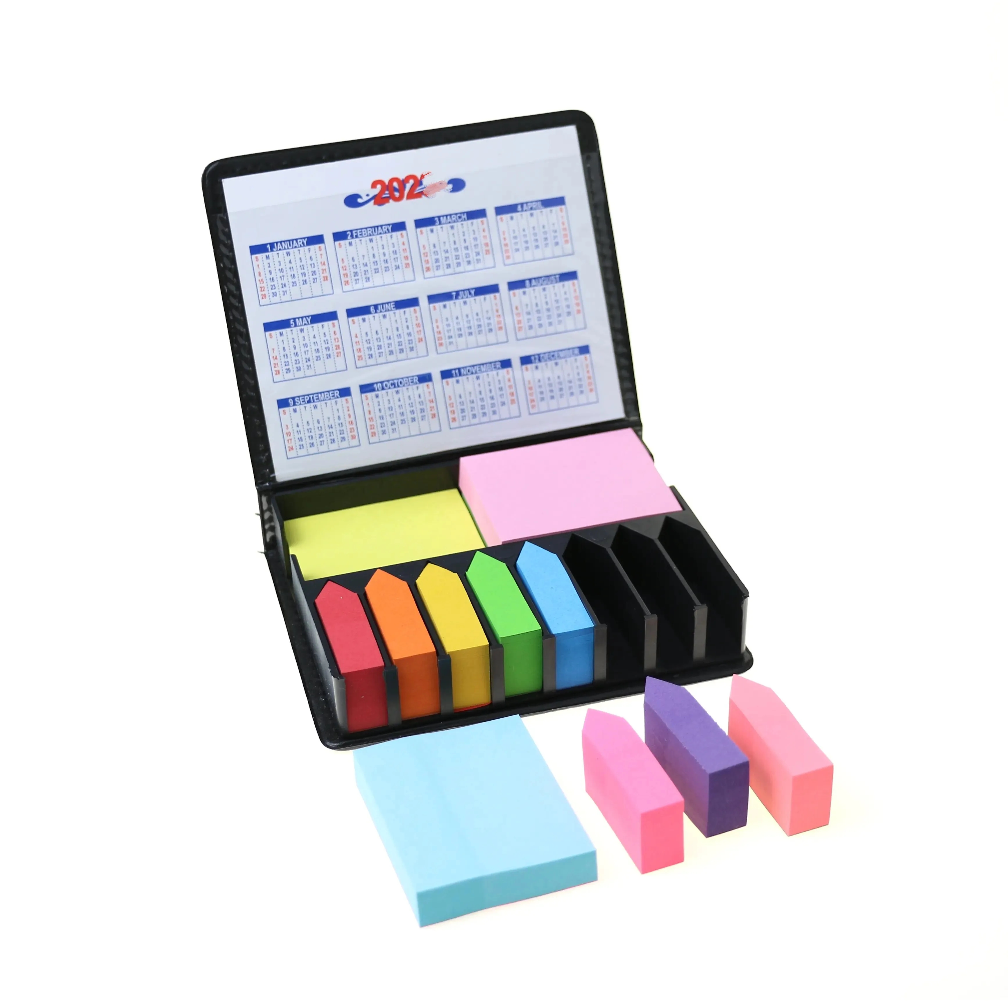 Leather Cover Multi-Color Assortment Sticky Note W/ Calendar 4