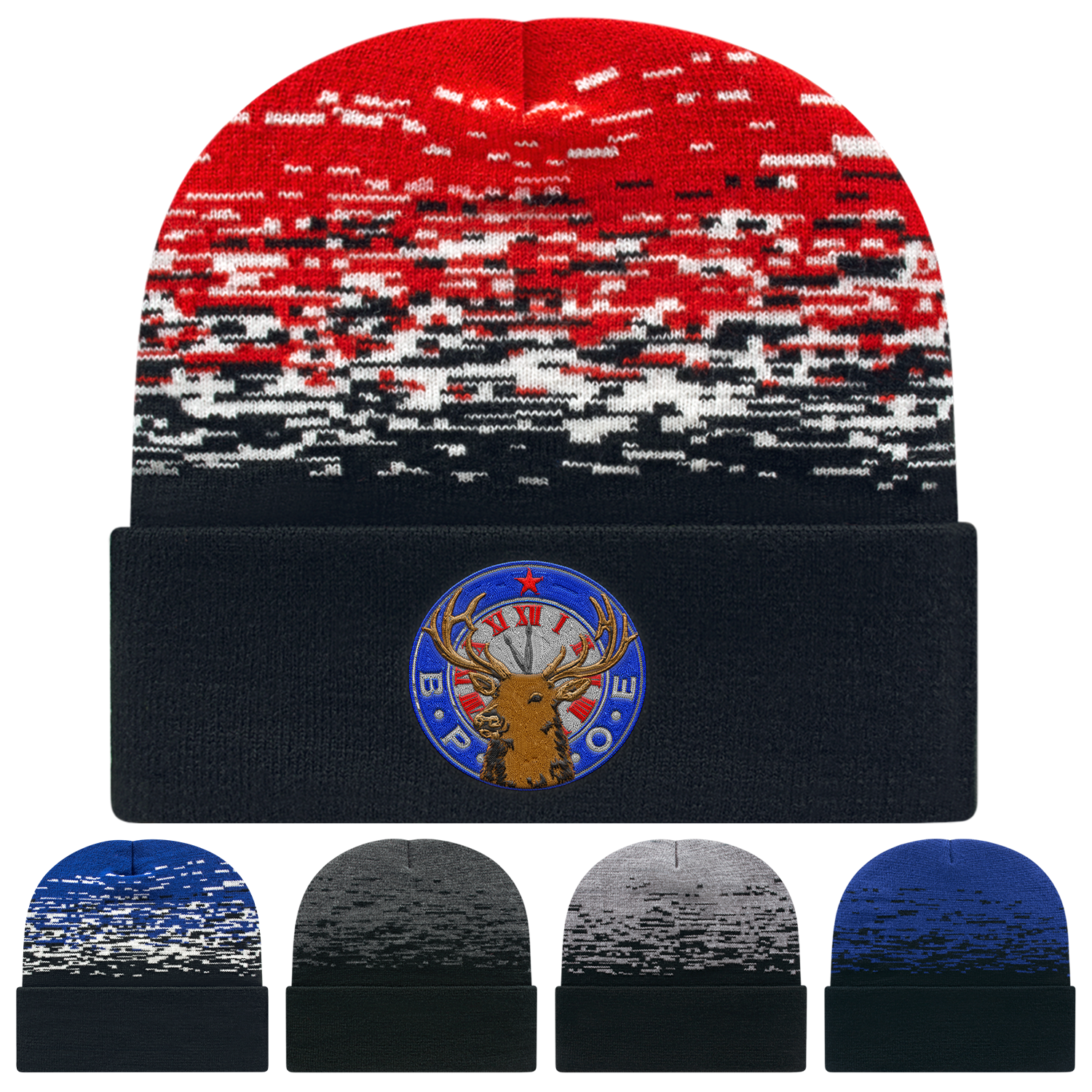 C A Static Pattern Knit Cap With Cuff 5