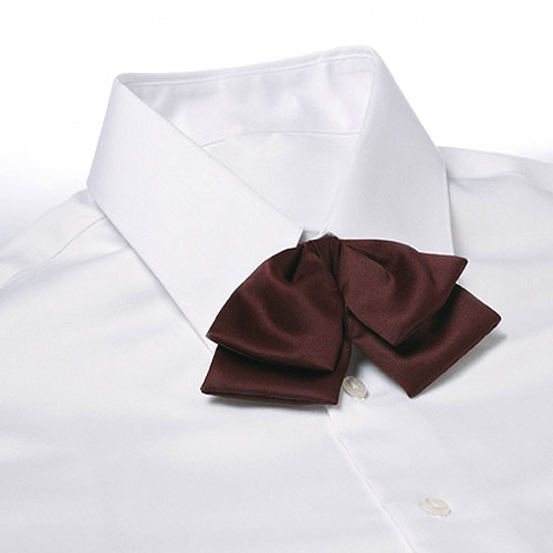 Maroon Adjustable Band Polyester Satin Floppy Bow Tie 2
