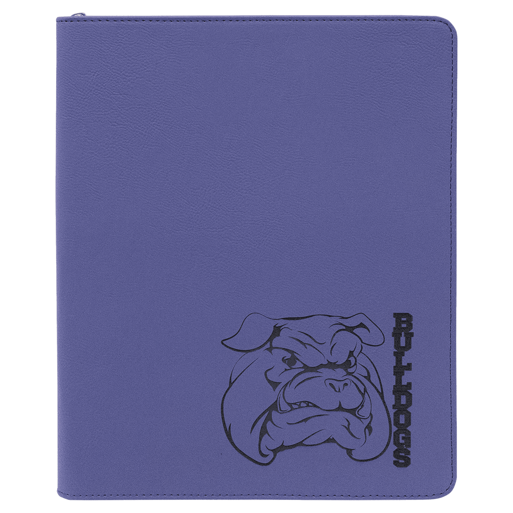 9 1/2" x 12" Purple with Zipper Leatherette Portfolio with Notepad 2