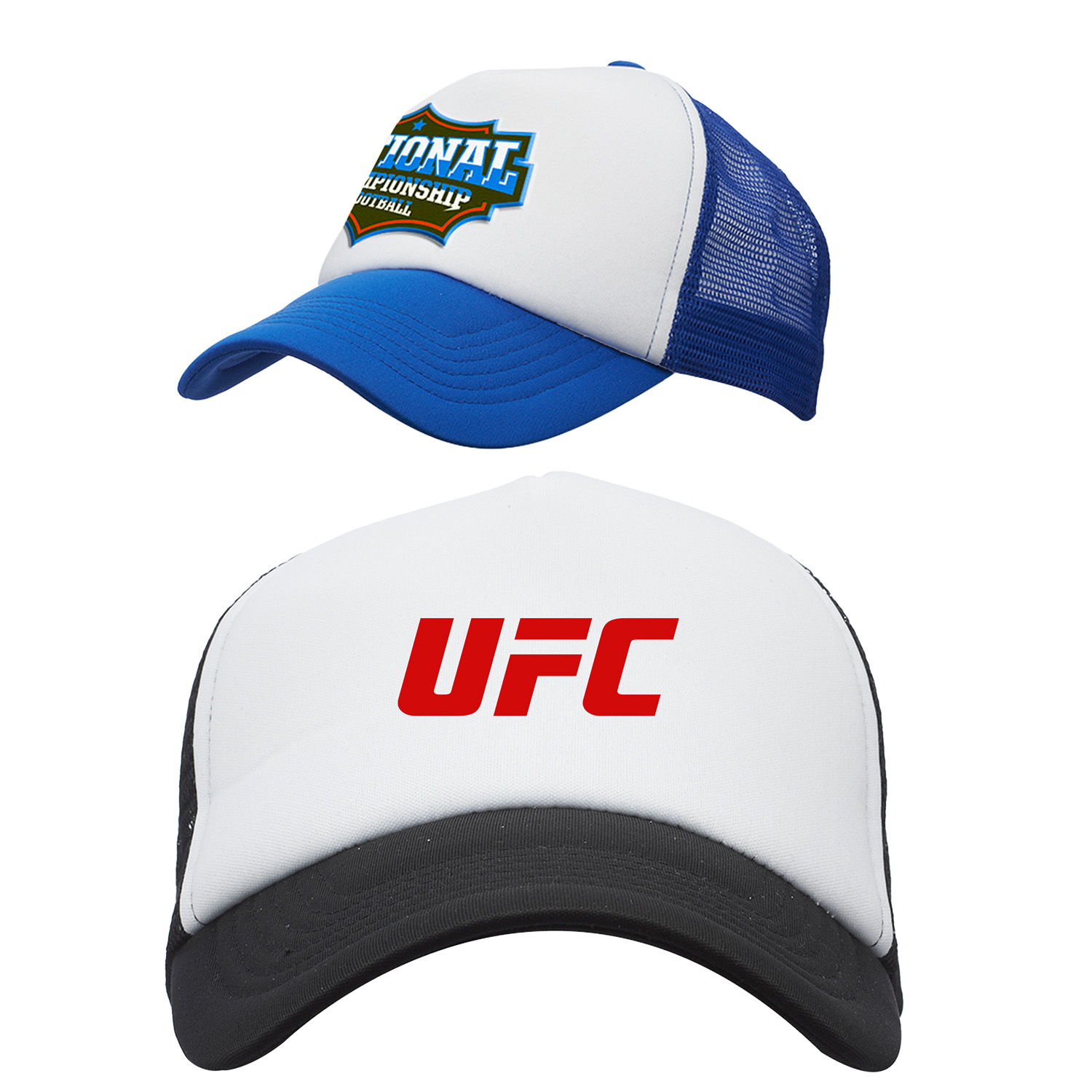 Two Tone Polyester Baseball Caps w/ Custom Logo & Mesh Back 2