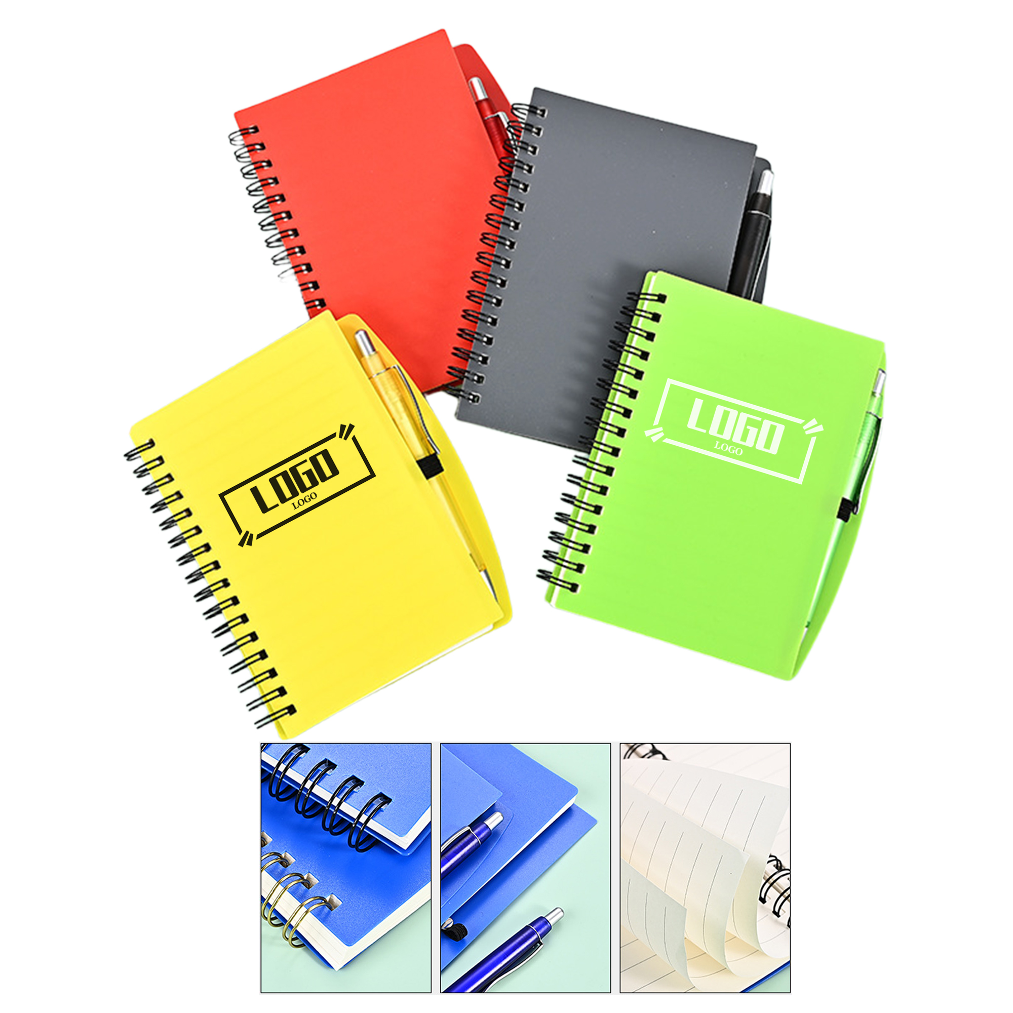A5 Wire-Bound Writing Pad With Pen Holder Feature 2