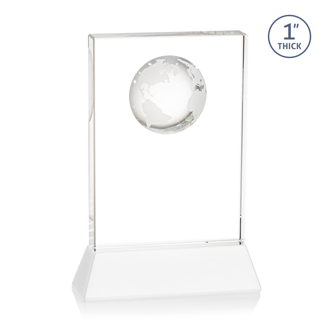 Ambassador Globe Award on Base - White 2