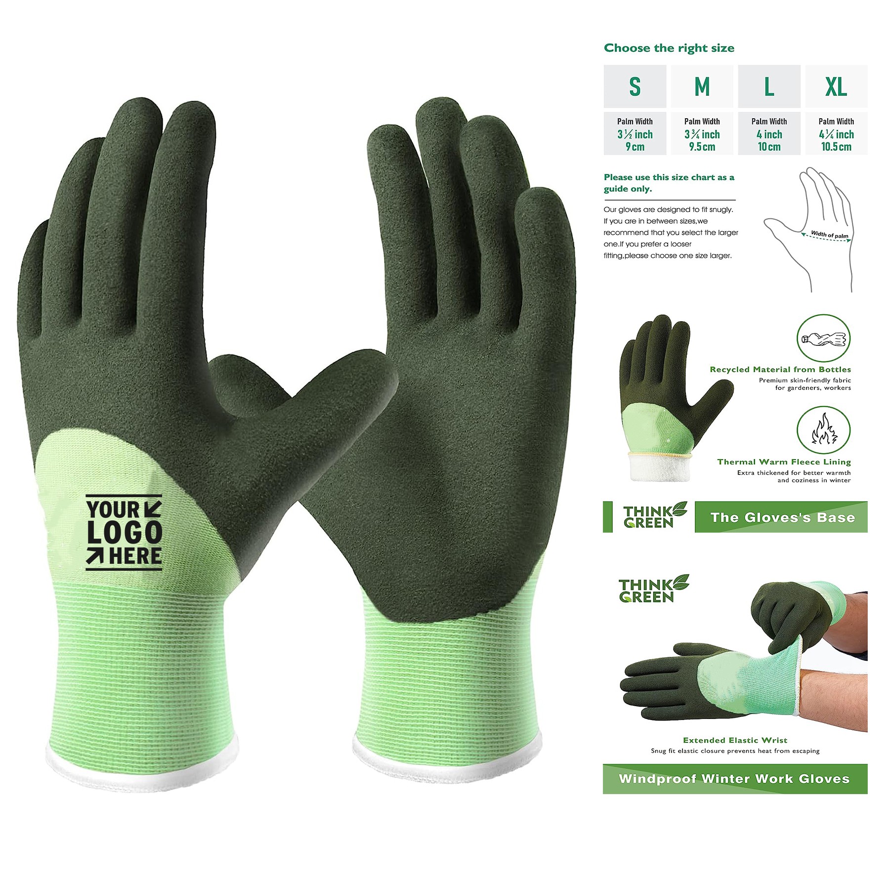Recycled Polyester Garden Gloves with Rubber Coated 2