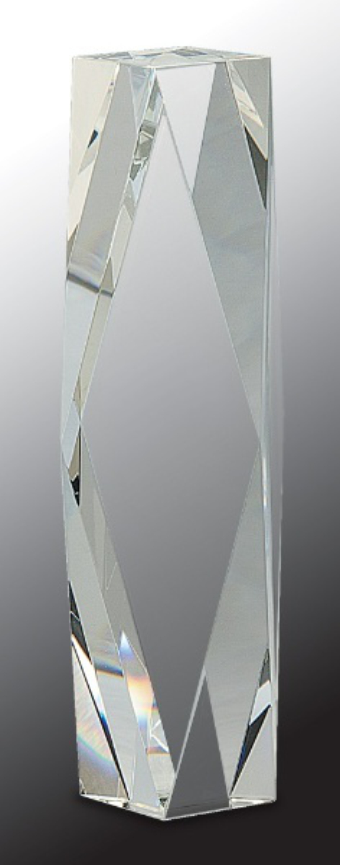 10" Clear Crystal Facet Tower Award 2