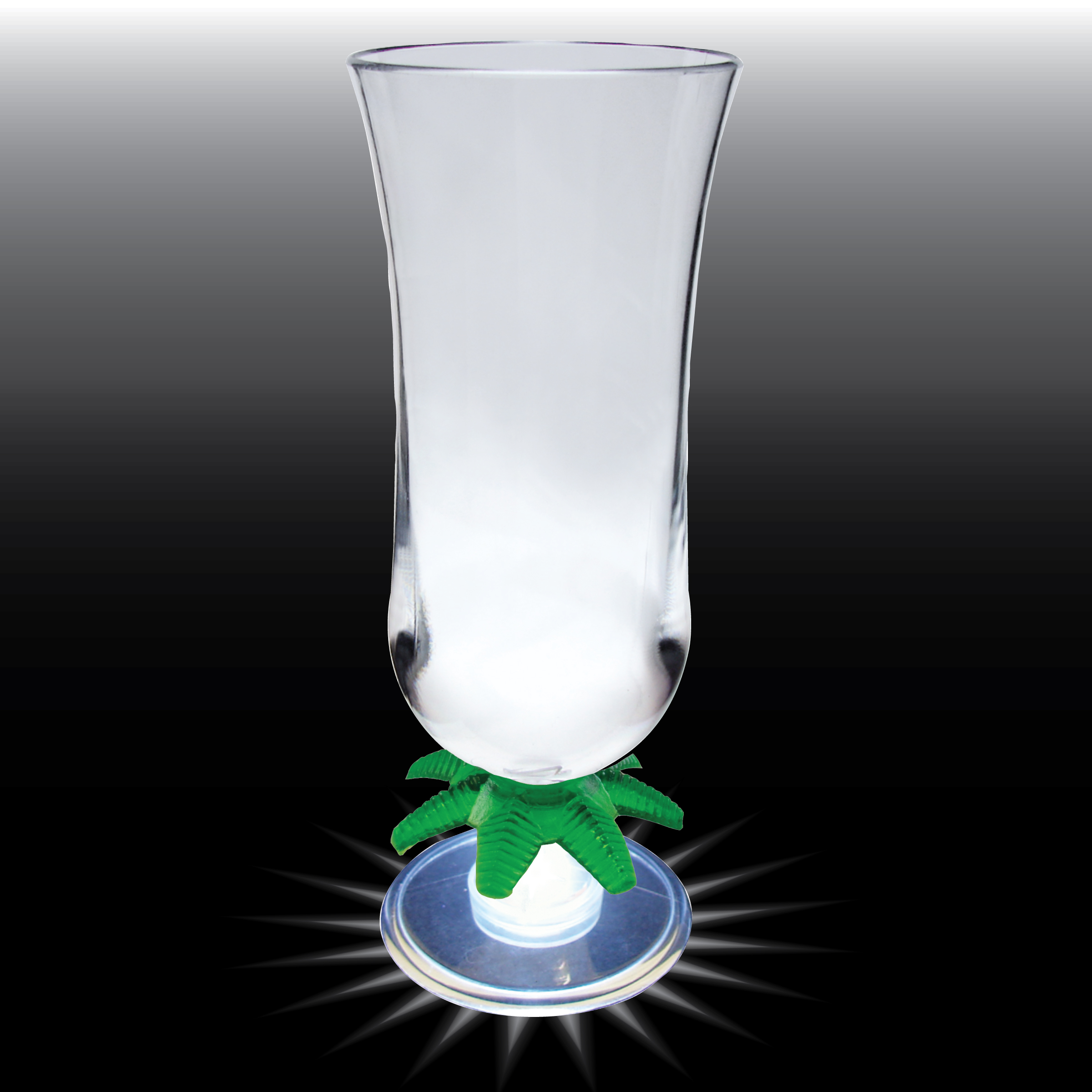 15oz Light Up Plastic Palm Tree Stem Hurricane Glass