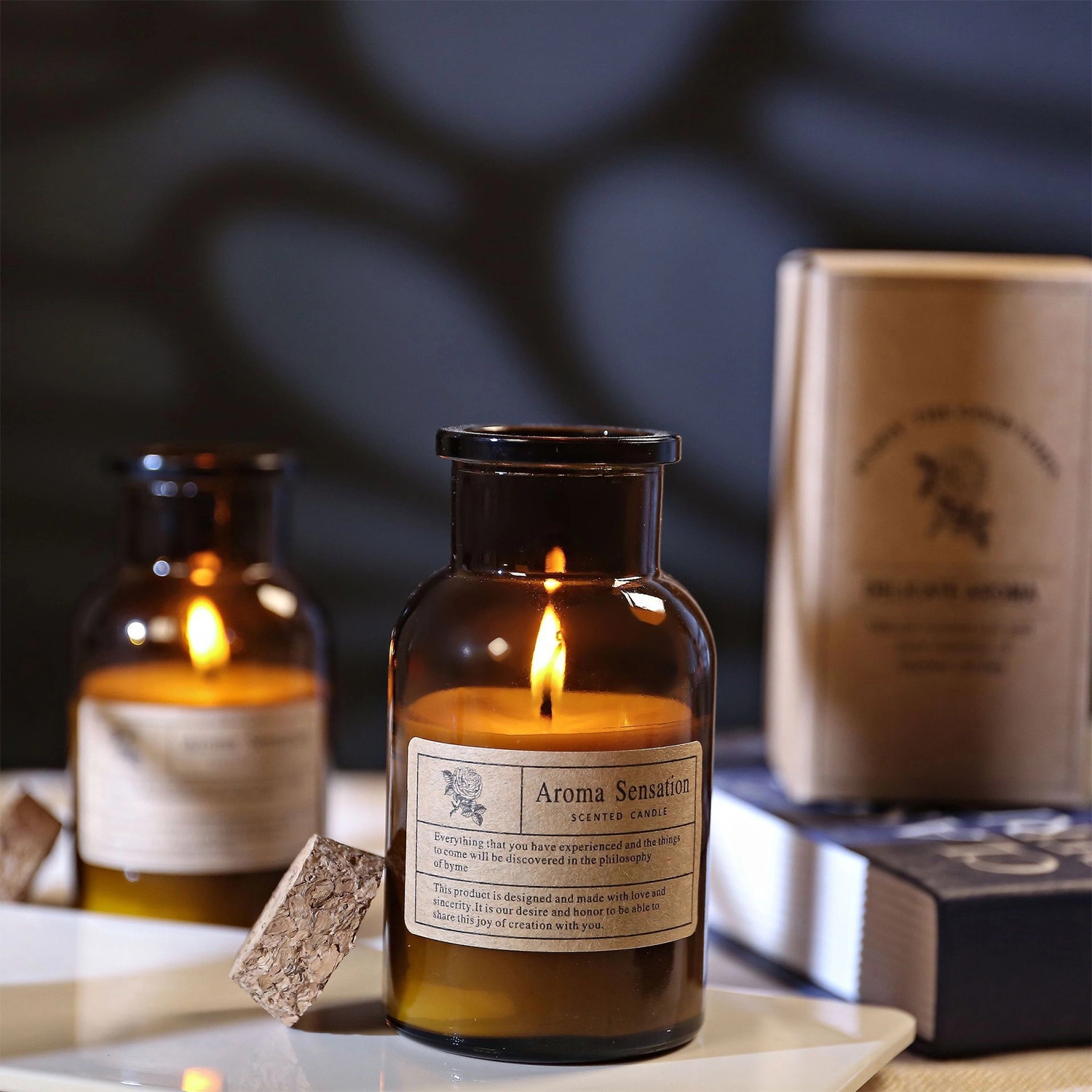3.5 Oz. Wax Scented Candles In Glass Bottle W/ Wood Plug 6