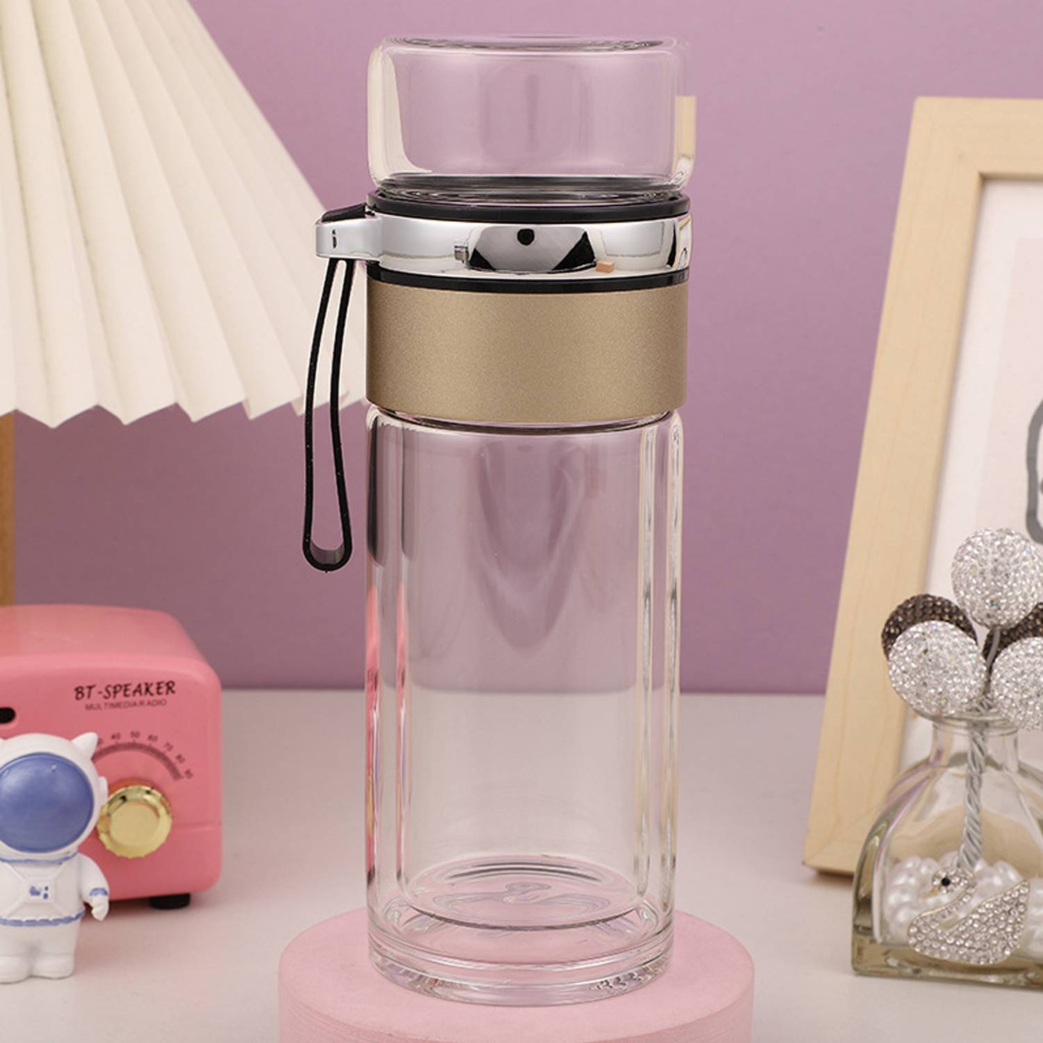Business tea separated double layer insulated glass cup 4