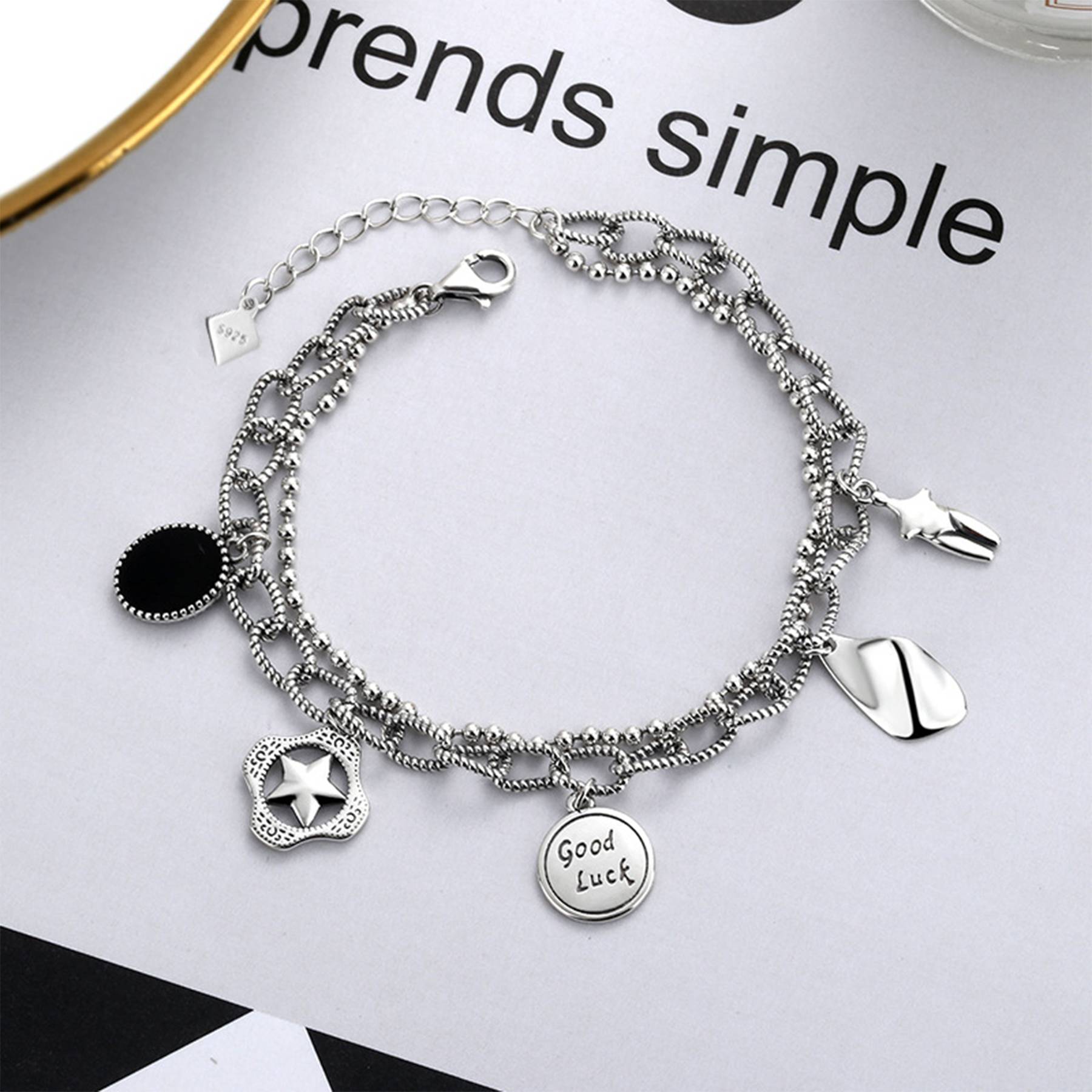 Silver Personality fashion multi-layer lucky bracelet 5
