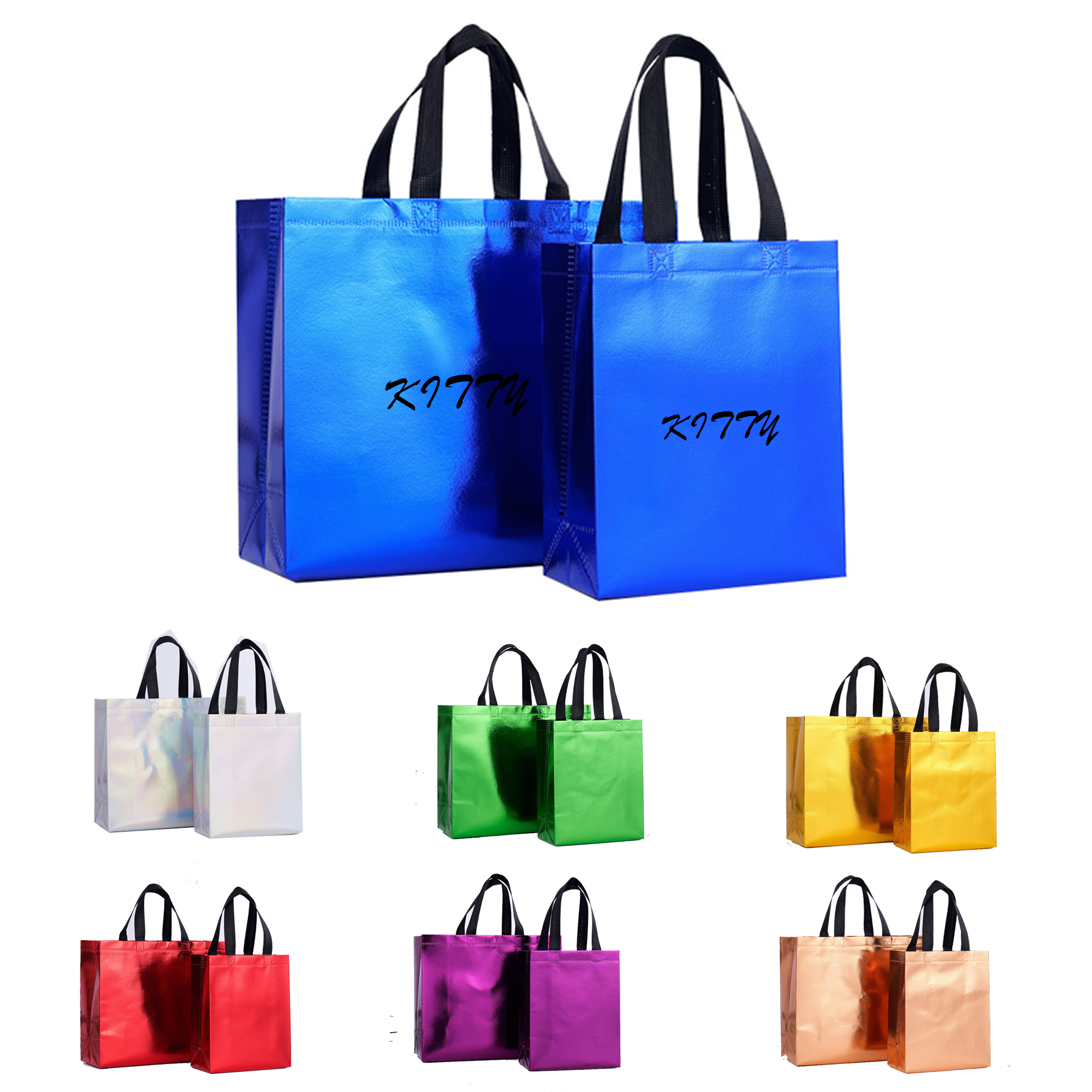 Laser-Coated Aluminum Non-Woven Solid Color Shopping Bag