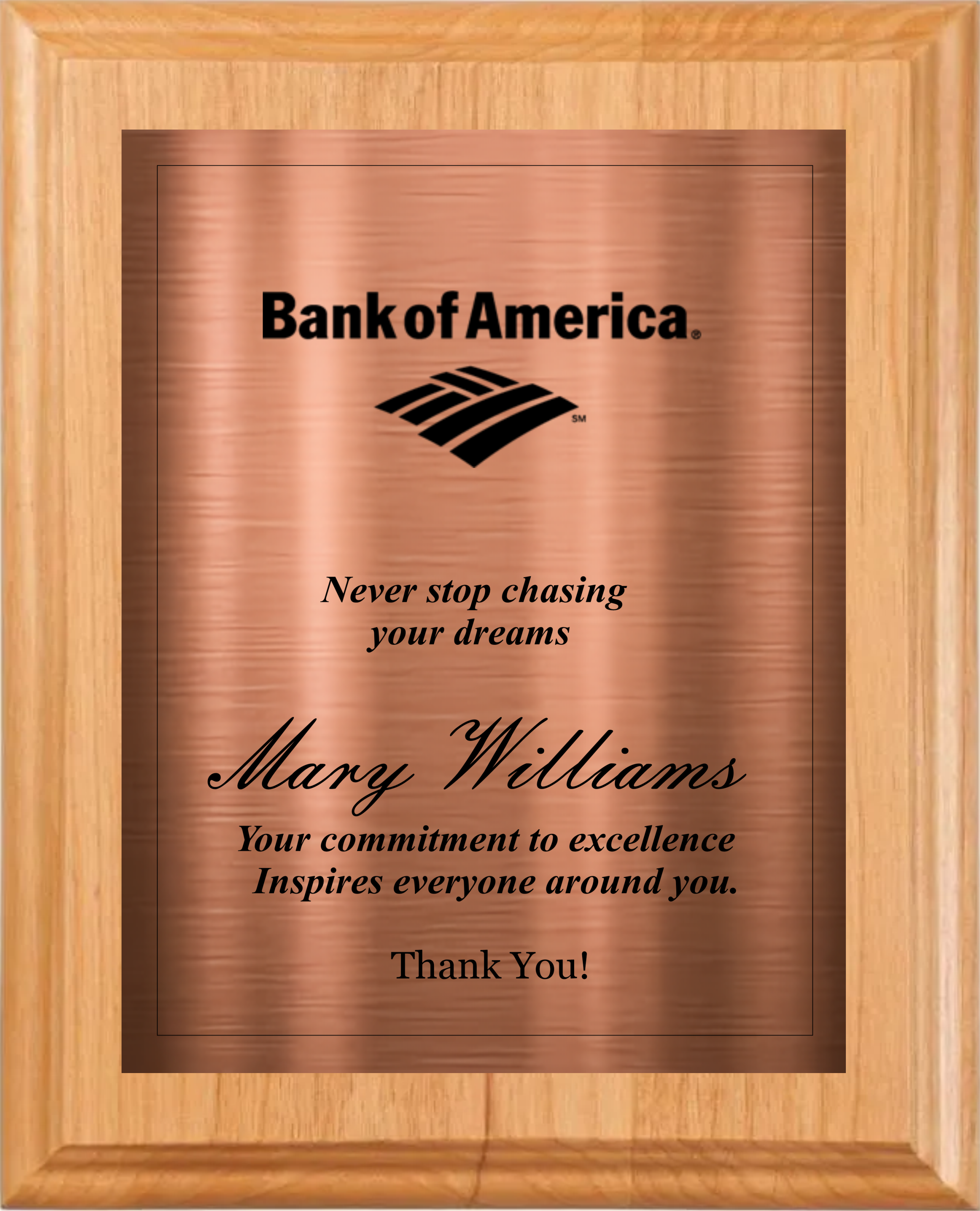 Alder Wood Plaque w/Choice of Single Plate 10