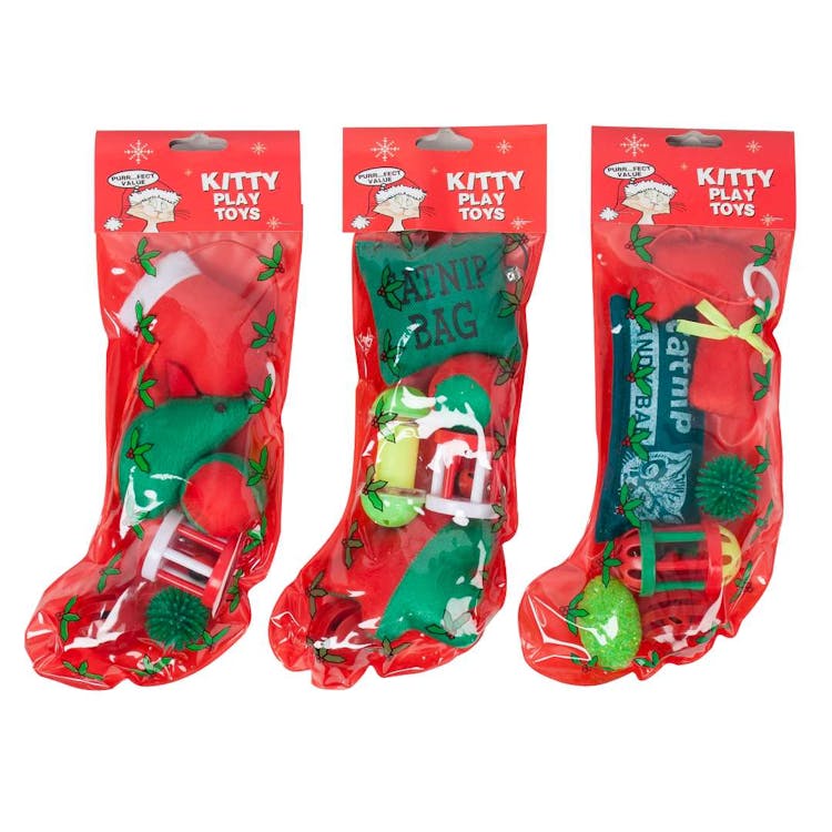 Christmas Stocking with Cat Toys Assorted 6pc 2