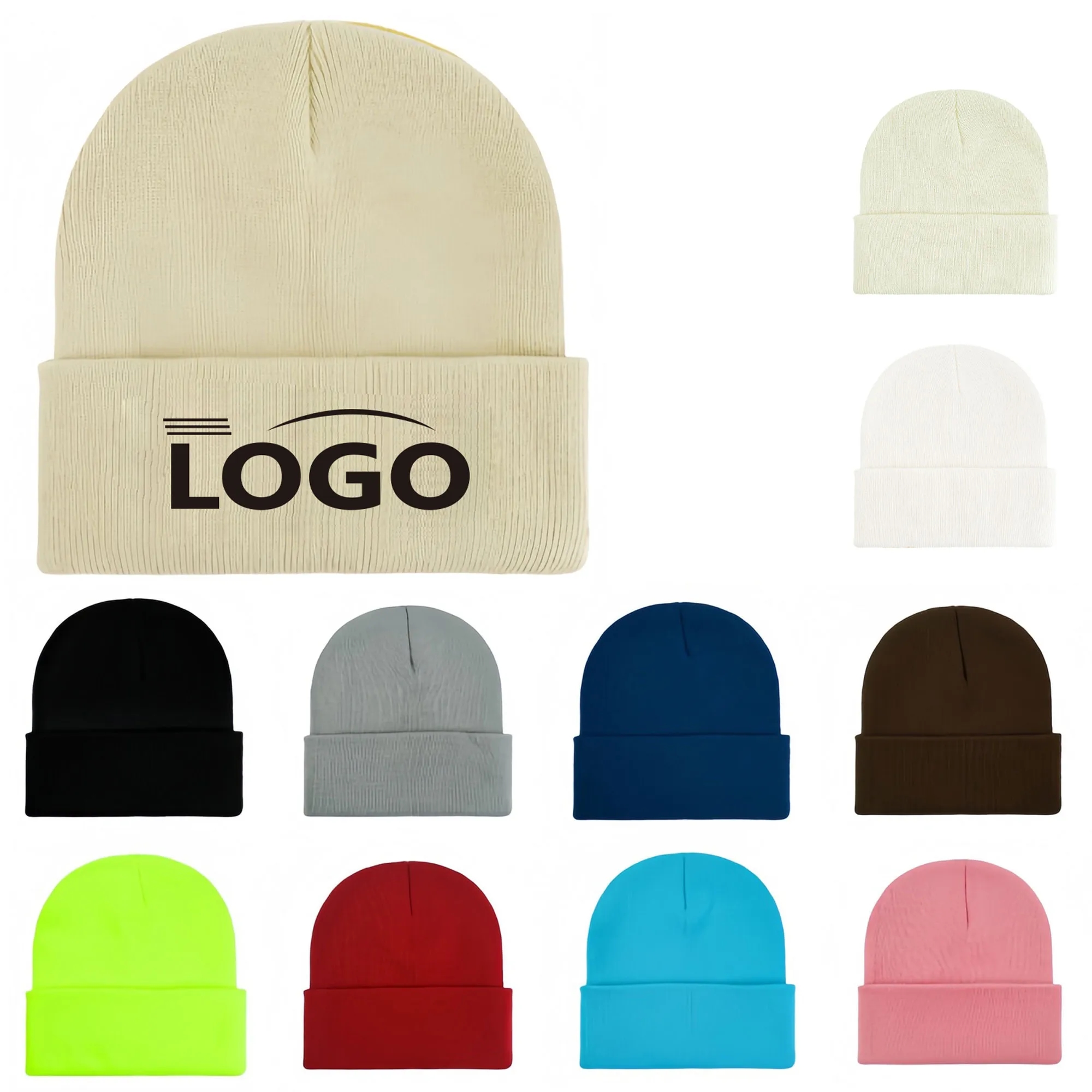 Unisex Winter Beanie Cuffed Knit Warm Hat 2
