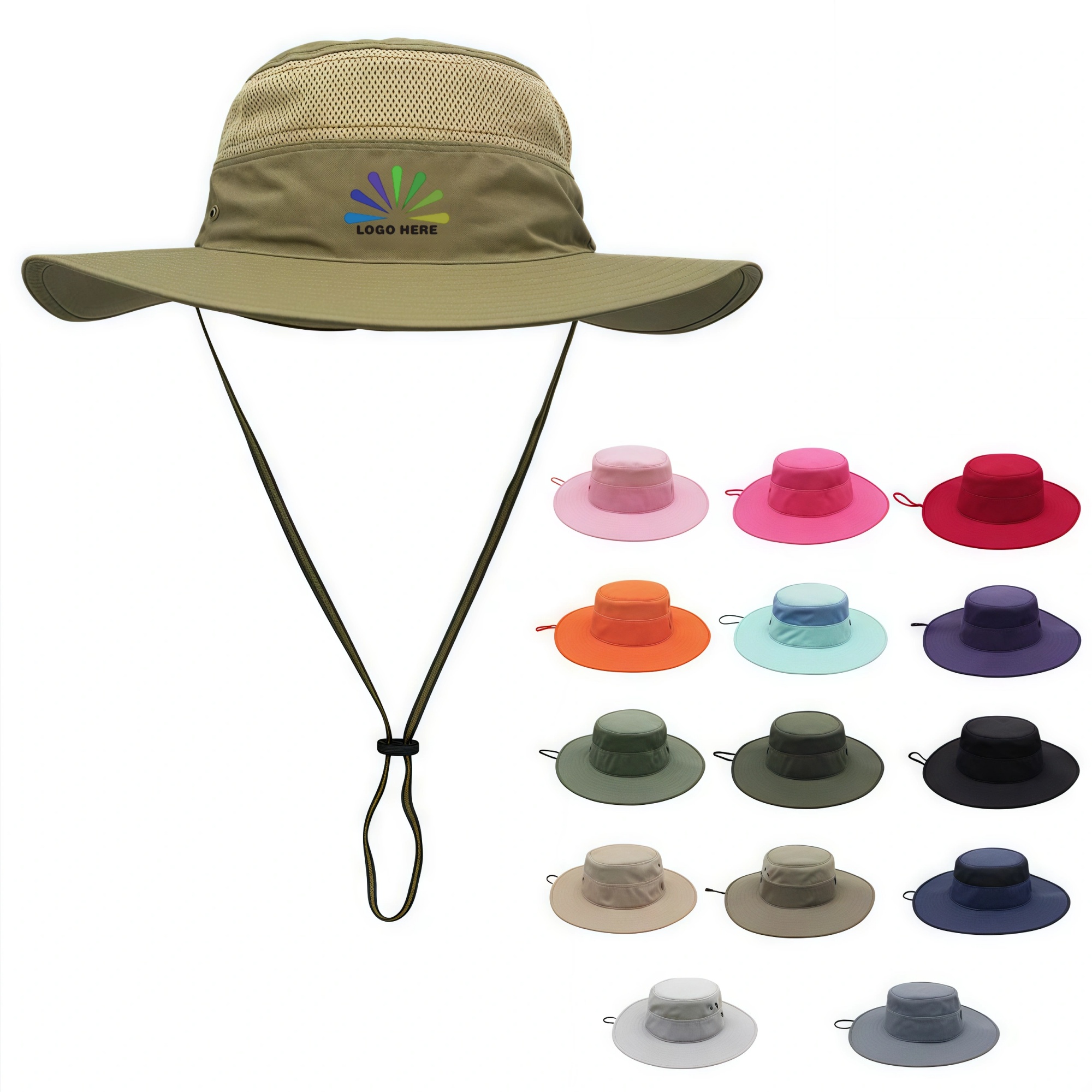 Full Color Wide Brim UV Protection Bucket Hat 2