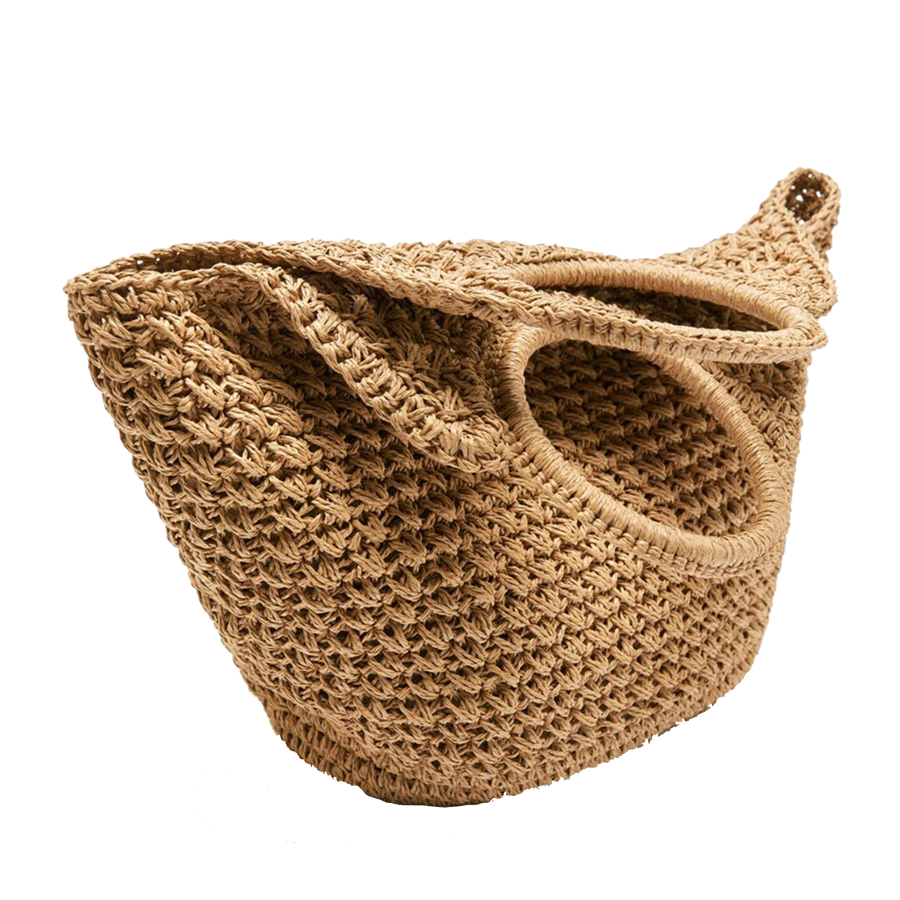Hand-woven Straw Large Bag Round Handle for women 4