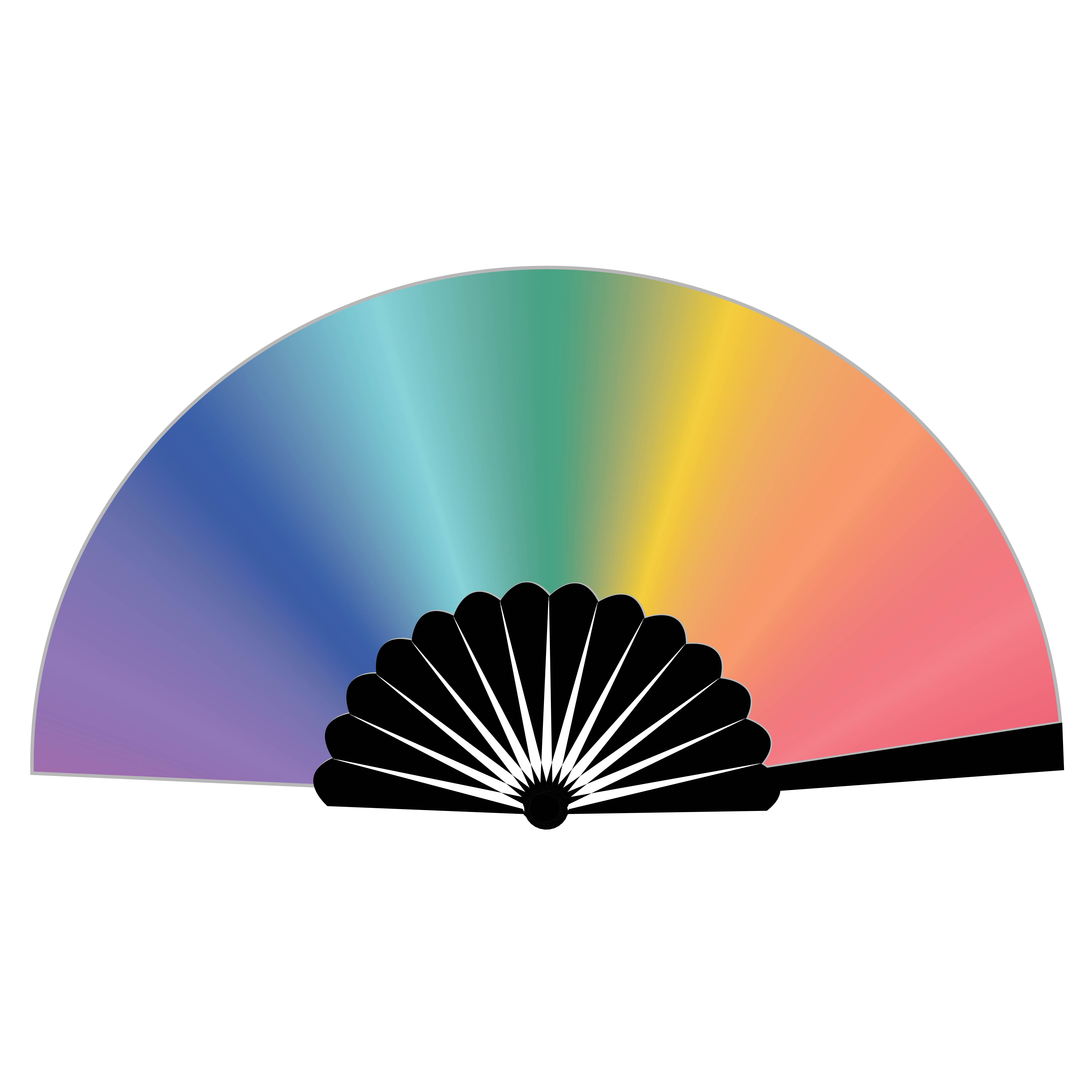 Fancy Bamboo Hand Fan - Full Color 23