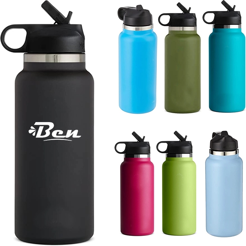 18Oz Wide Mouth Straw Lid - Stainless Steel Reusable Bottle 1