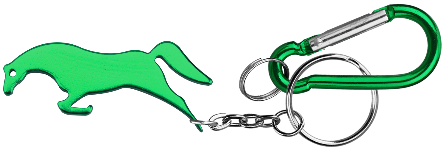 Horse shape bottle opener with key chain. 4