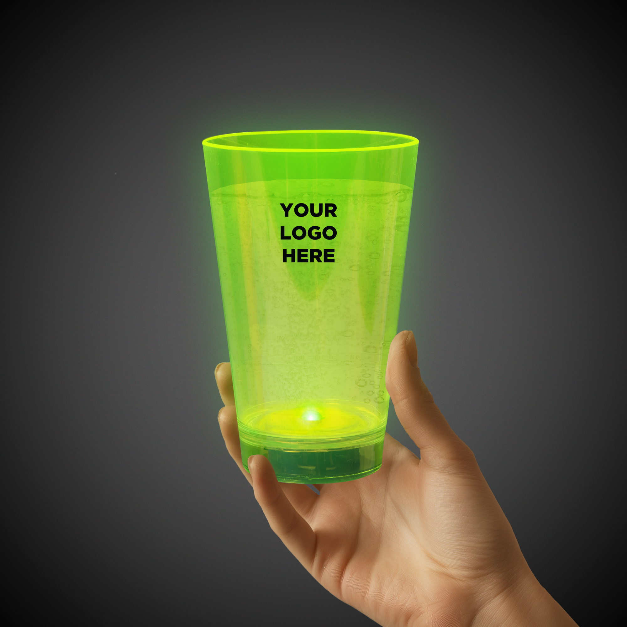 Green 12oz. Neon Plastic LED Tumbler(Laser Engraved) 8