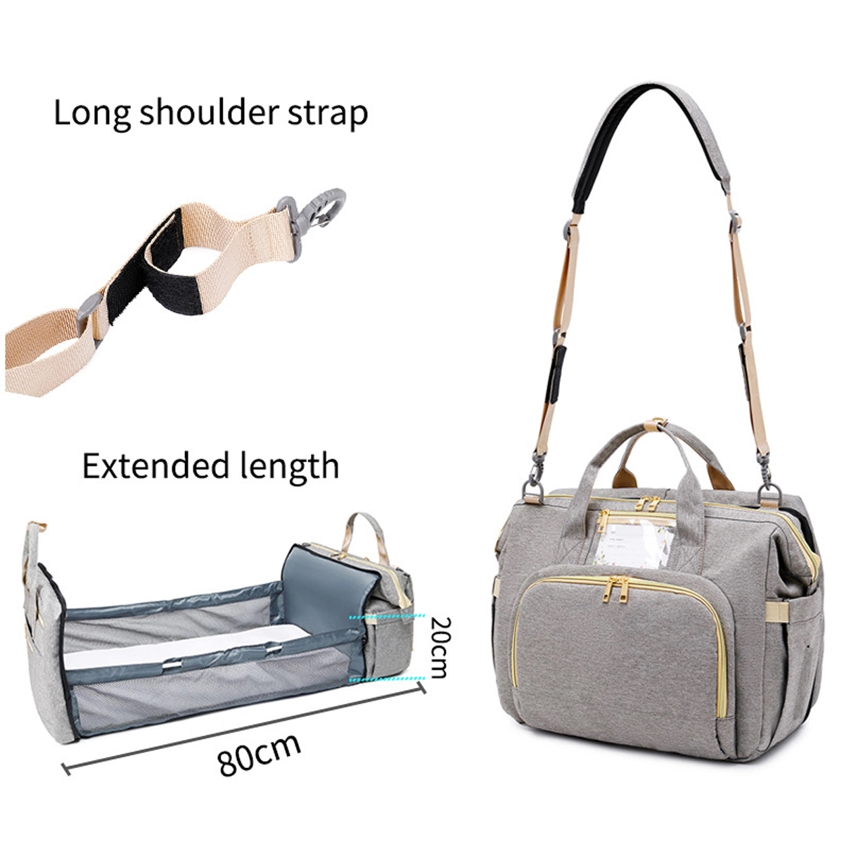 Multifunction Tote Mommy Bag, custom tote bag with logo imprint 4