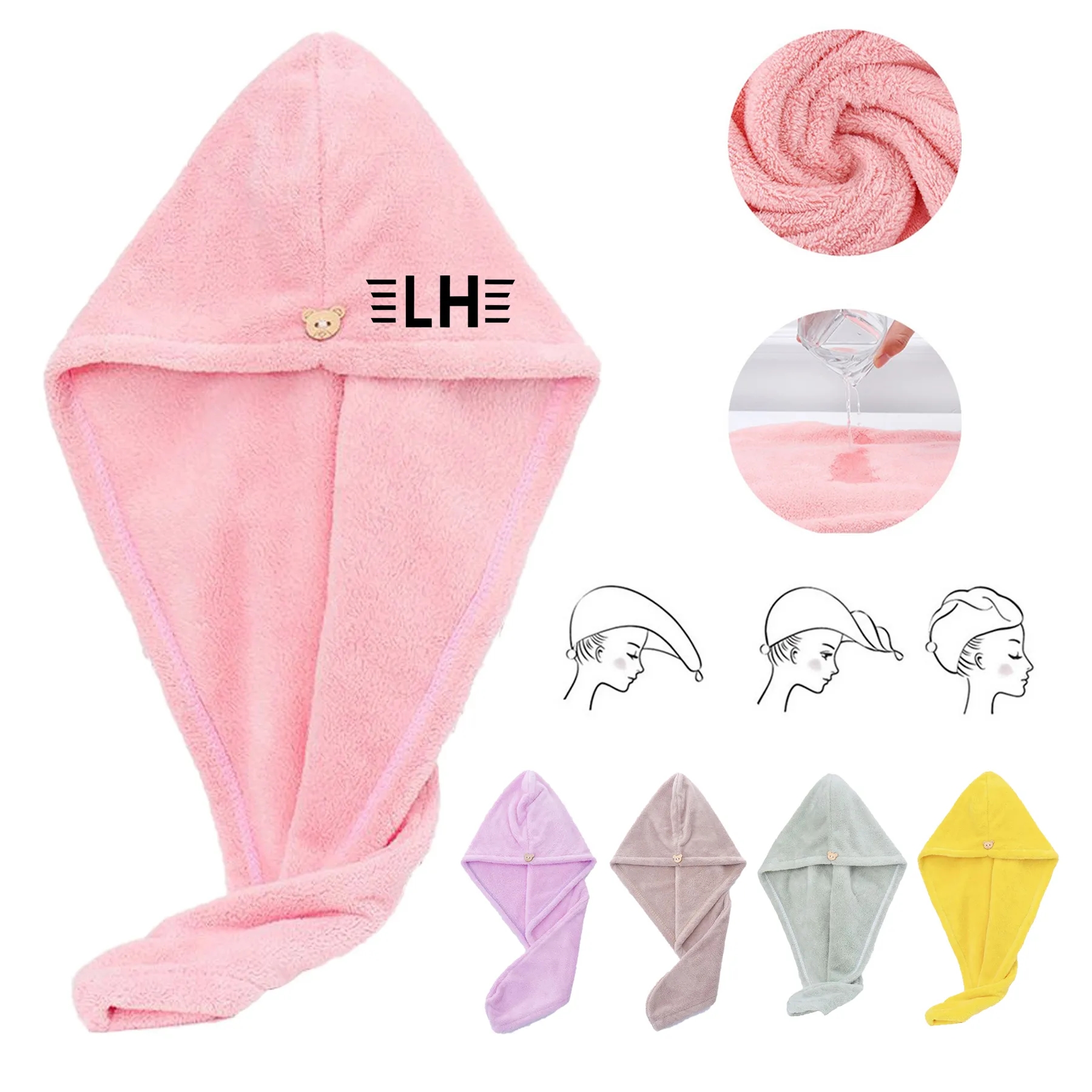 Microfiber Wrap Hair Quick Drying Towel 6