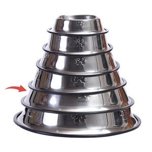 29cm Paw Mark Metal Pet Food Bowl 10