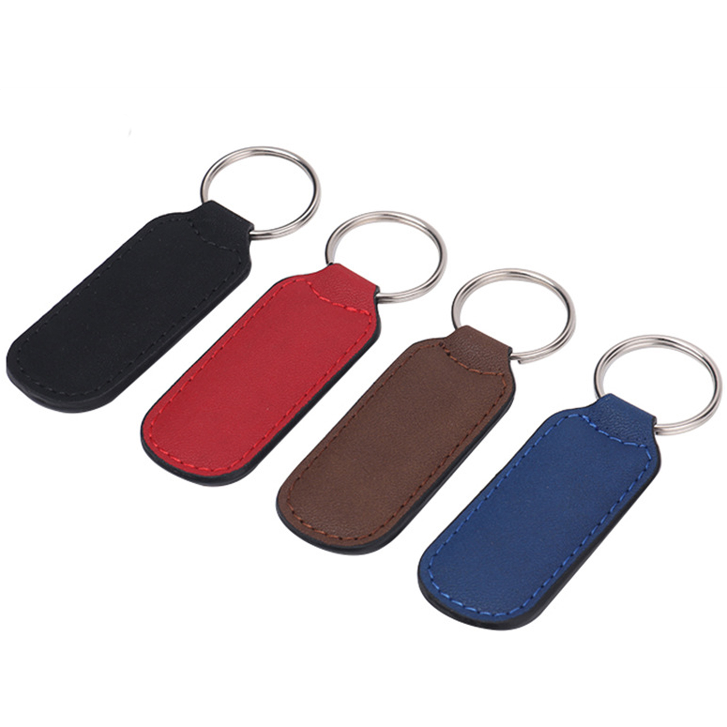 PU Leather Rectangle Keychain 4