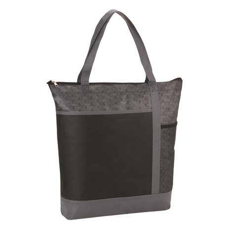 Chrome Non-Woven Zipper Convention Tote 28