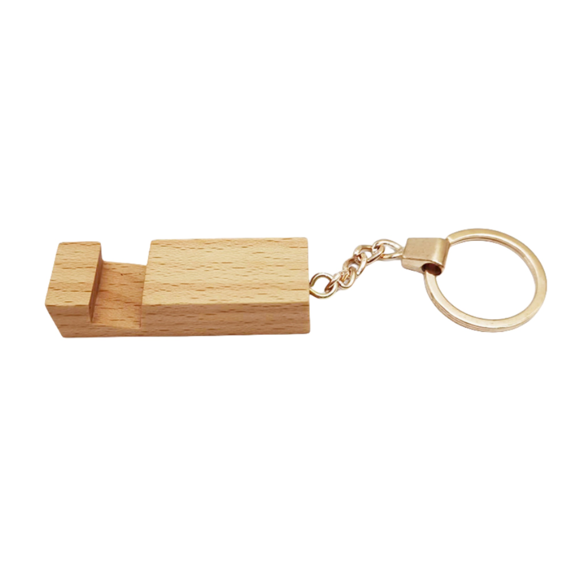 Portable Bamboo Phone Stand Holder Keychain 3