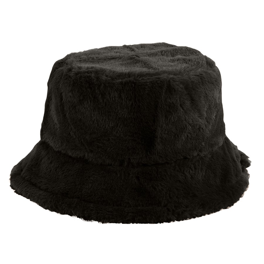 Solid Color Faux Fur Bucket Hat with Custom Logo 3