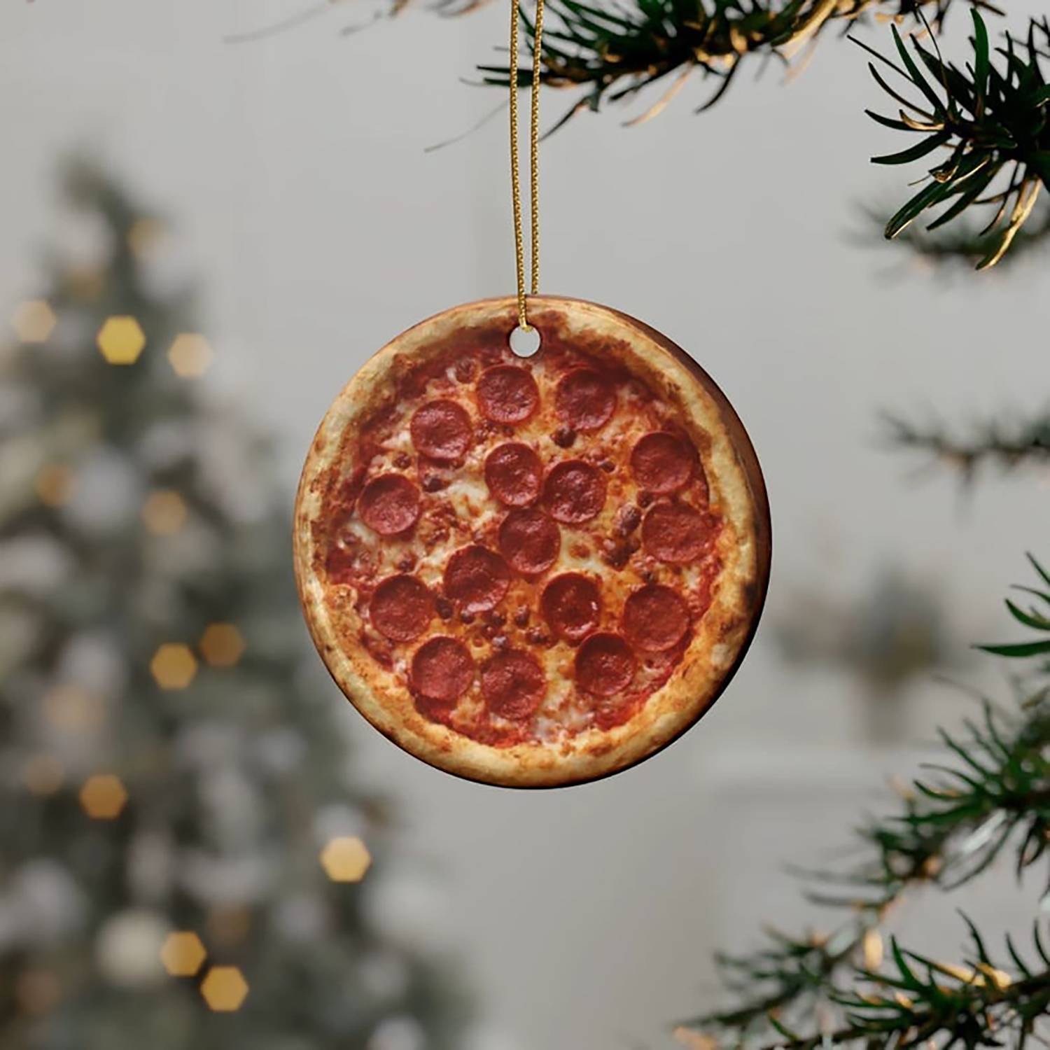 Acrylic Pizza Ornament – Xmas Tree, Car & Bag Hanging Decor 6