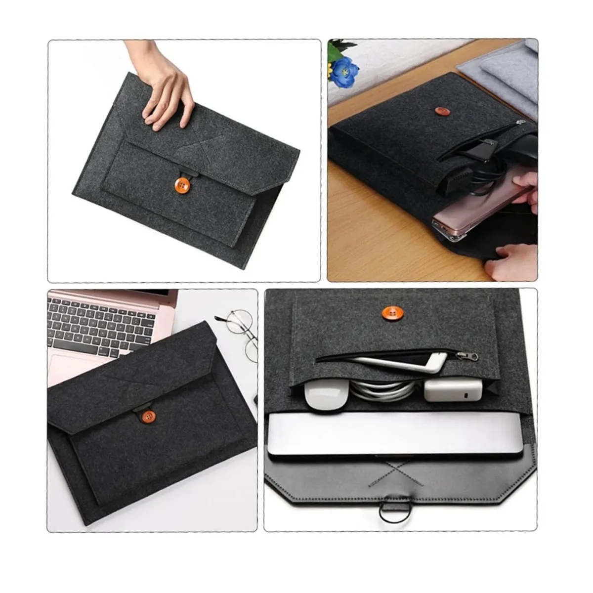 High Quality Felt And Multifunctional Laptop Sleeve Case 3