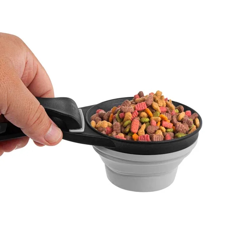 Collapsible Silicone Pet Food Scoop & Bag Clip 5