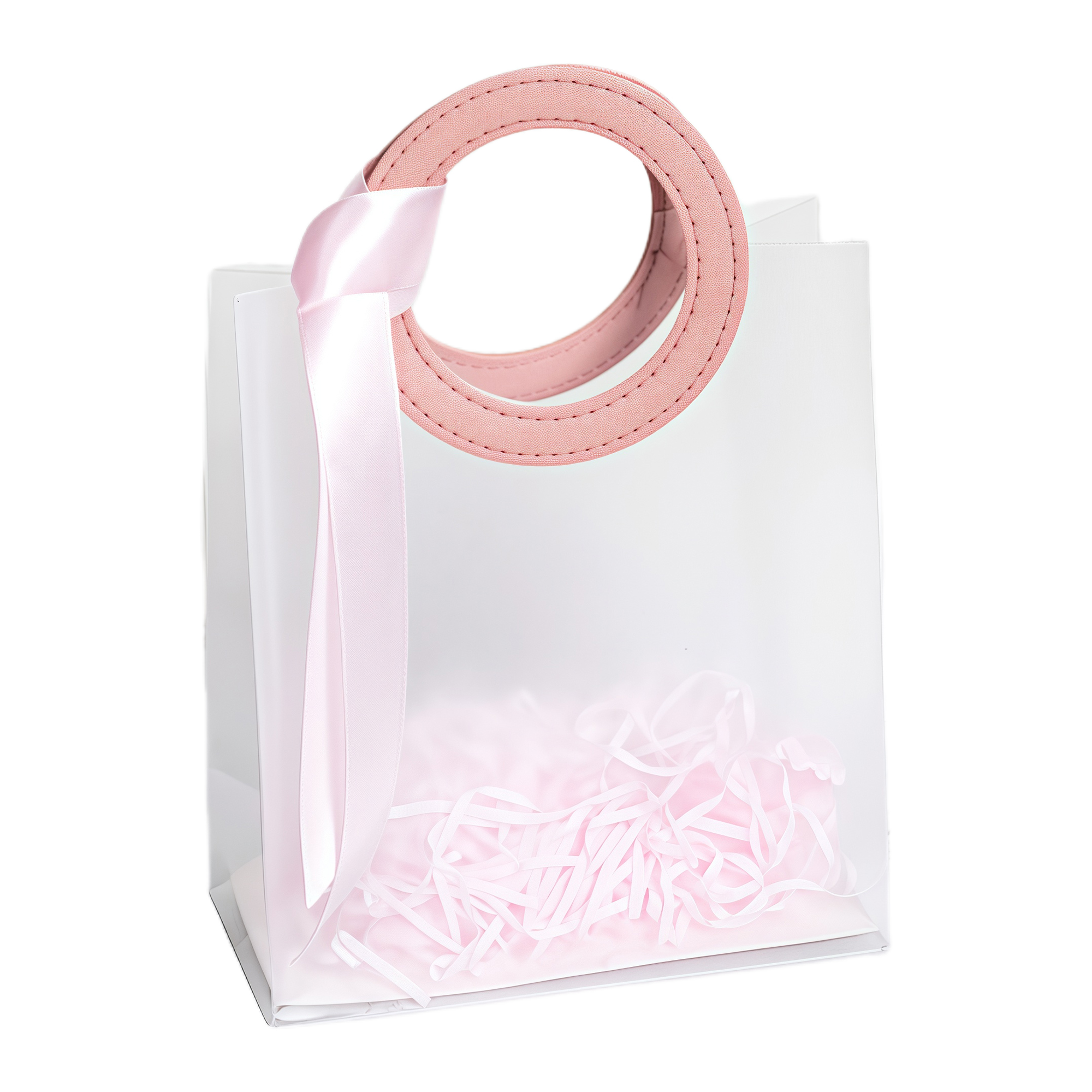 Large Clear Frosted Plastic Handbag for Birthday Candy Wedding Party Favor School Gift 6