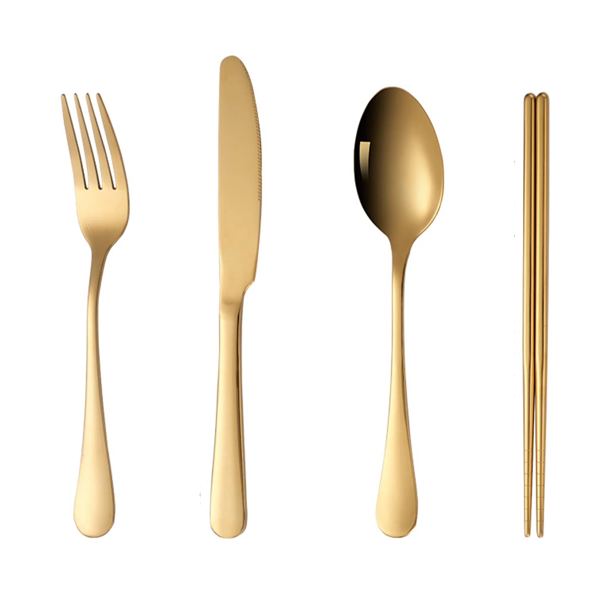 Colorful Stainless Steel Cutlery Set In Felt Bag 2